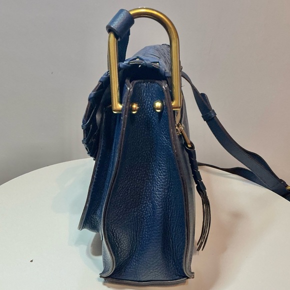 orYANY Boho Blue Pebbled Leather & Croc Embossed Crossbody Bag NWOT Retail $398 - Picture 7 of 16